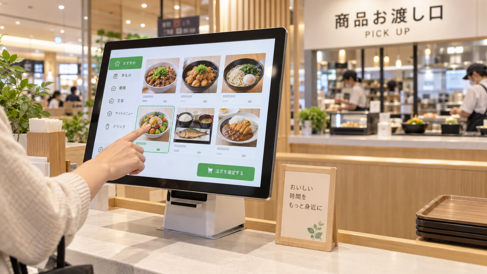 フードコートのセルフ注文端末